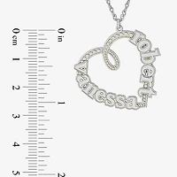 Personalized Sterling Silver Couple's Name Heart Pendant Necklace