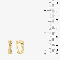 Effy Final Call Limited Quantities! Womens 1/5 CT. Natural White Diamond 14K Gold 15.2mm Hoop Earrings