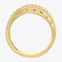 Effy Final Call Limited Quantities! Womens 3MM 1/5 CT. Natural White Diamond 14K Gold Crossover Band