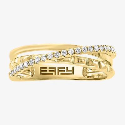 Effy Final Call Limited Quantities! Womens 3MM 1/5 CT. Natural White Diamond 14K Gold Crossover Band