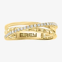 Effy Final Call Limited Quantities! Womens 3MM 1/5 CT. Natural White Diamond 14K Gold Crossover Band