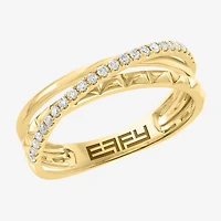 Effy Final Call Limited Quantities! Womens 3MM 1/5 CT. Natural White Diamond 14K Gold Crossover Band