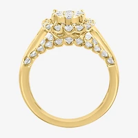 Effy Final Call Limited Quantities! Womens 2 CT. T.W. Natural White Diamond 14K Gold Halo Side Stone Cocktail Ring