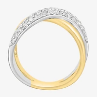 Effy Final Call Limited Quantities! Womens 4.5MM 7/8 CT. T.W. Natural White Diamond 14K Two Tone Gold Crossover Band