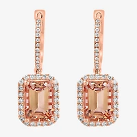 Effy Final Call Limited Quantities! Womens 5/8 CT. T.W. Genuine Pink Morganite 14K Gold Drop Earrings