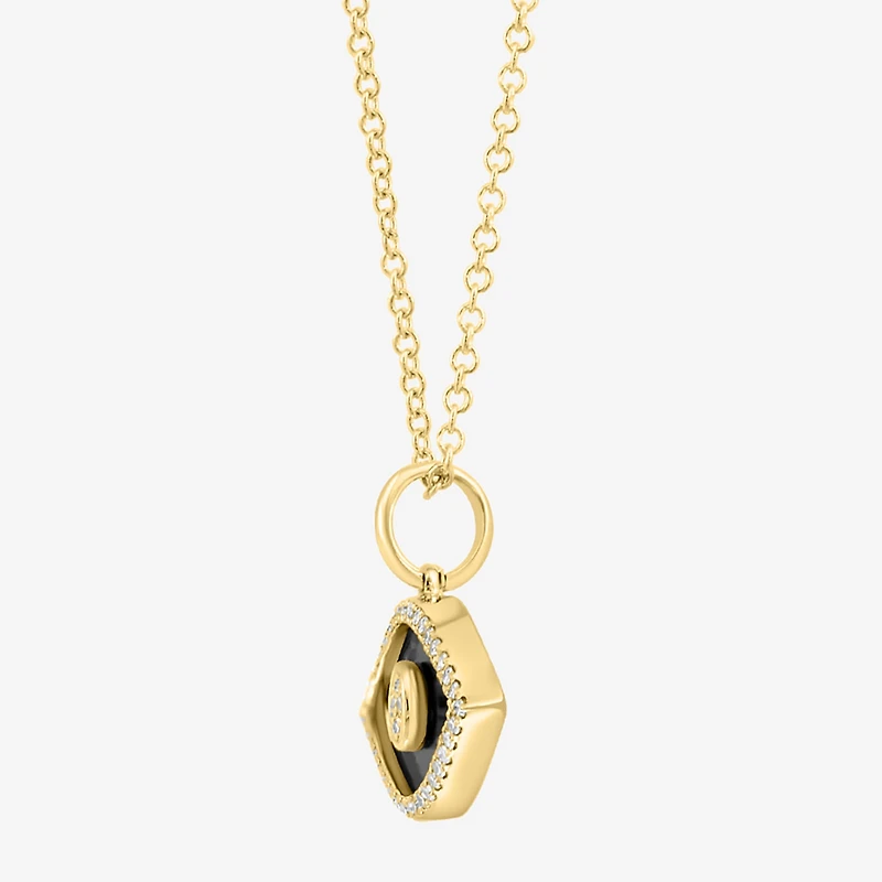 Effy Final Call Limited Quantities! Womens 1/8 CT. T.W. Genuine Black Onyx 14K Gold Evil Eye 16 Inch Pendant Necklace