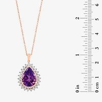 Effy Final Call Limited Quantities! Womens 1/3 CT. T.W. Genuine Purple Amethyst 14K Gold Pear 16 Inch Pendant Necklace