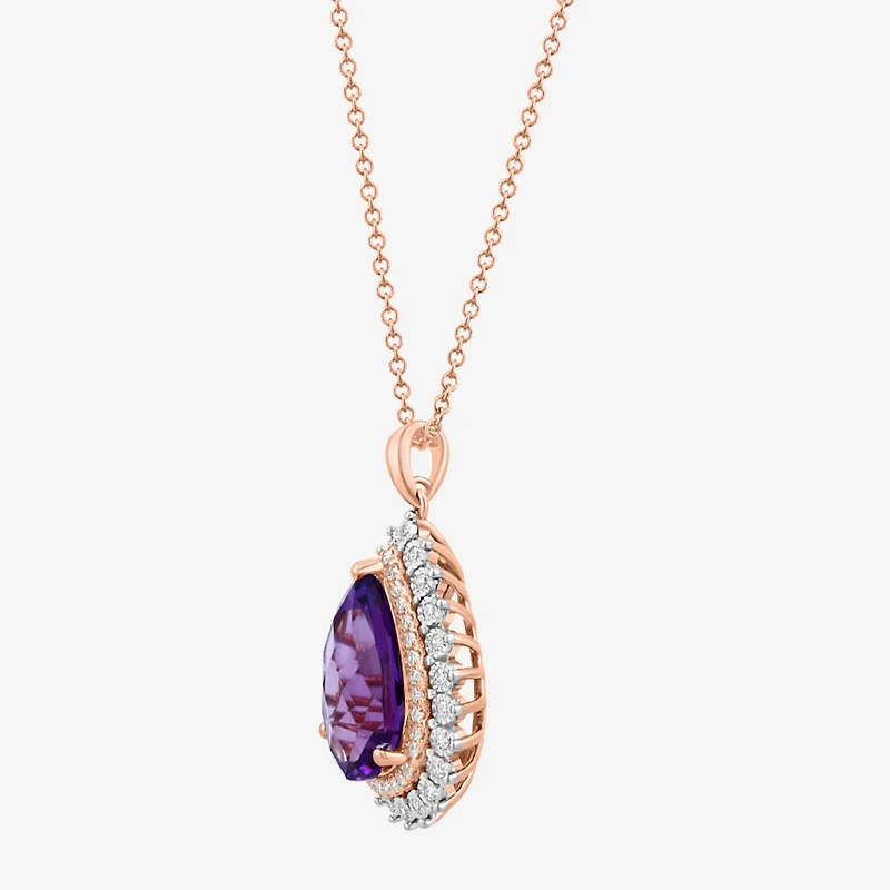 Effy Final Call Limited Quantities! Womens 1/3 CT. T.W. Genuine Purple Amethyst 14K Gold Pear 16 Inch Pendant Necklace