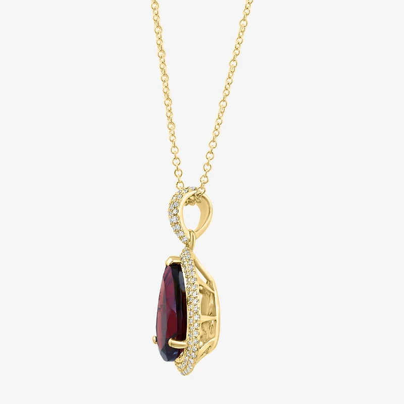 Effy Final Call Limited Quantities! Womens 1/3 CT. T.W. Genuine Red Garnet 14K Gold Pear 16 Inch Pendant Necklace