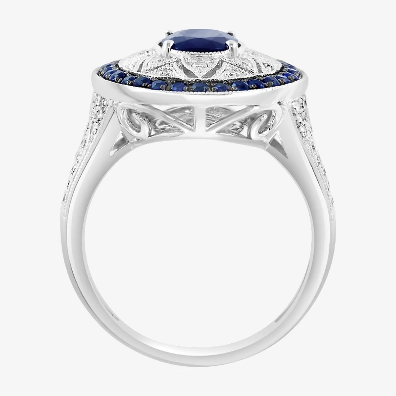 Effy Final Call Limited Quantities! Womens 1/3 CT. T.W. Genuine Blue Sapphire Sterling Silver Oval Cocktail Ring