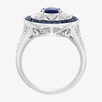 Effy Final Call Limited Quantities! Womens 1/3 CT. T.W. Genuine Blue Sapphire Sterling Silver Oval Cocktail Ring