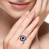 Effy Final Call Limited Quantities! Womens 1/3 CT. T.W. Genuine Blue Sapphire Sterling Silver Oval Cocktail Ring