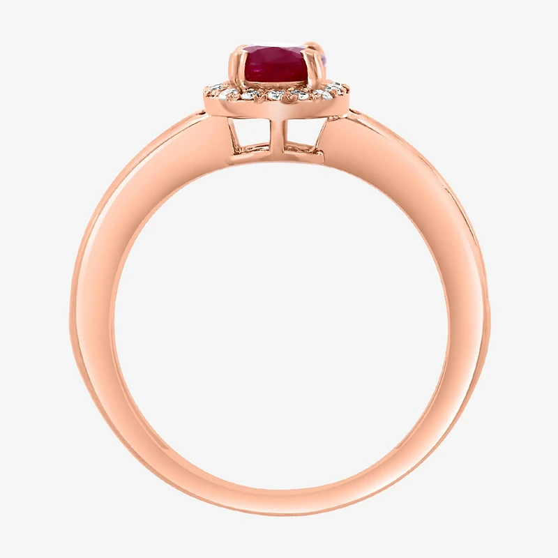 Effy Final Call Limited Quantities! Womens 1/10 CT. T.W. Genuine Red Ruby 14K Gold Oval Cocktail Ring