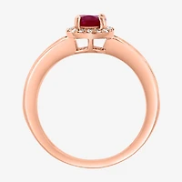 Effy Final Call Limited Quantities! Womens 1/10 CT. T.W. Genuine Red Ruby 14K Gold Oval Cocktail Ring