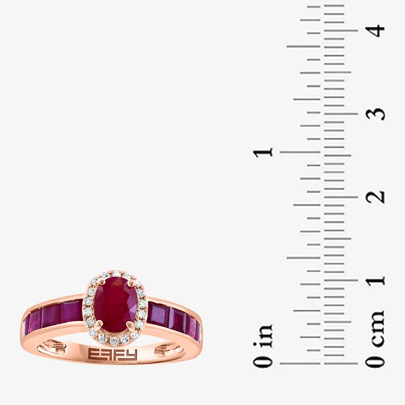Effy Final Call Limited Quantities! Womens 1/10 CT. T.W. Genuine Red Ruby 14K Gold Oval Cocktail Ring
