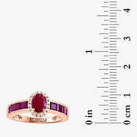 Effy Final Call Limited Quantities! Womens 1/10 CT. T.W. Genuine Red Ruby 14K Gold Oval Cocktail Ring
