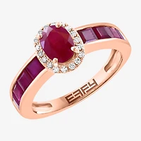 Effy Final Call Limited Quantities! Womens 1/10 CT. T.W. Genuine Red Ruby 14K Gold Oval Cocktail Ring