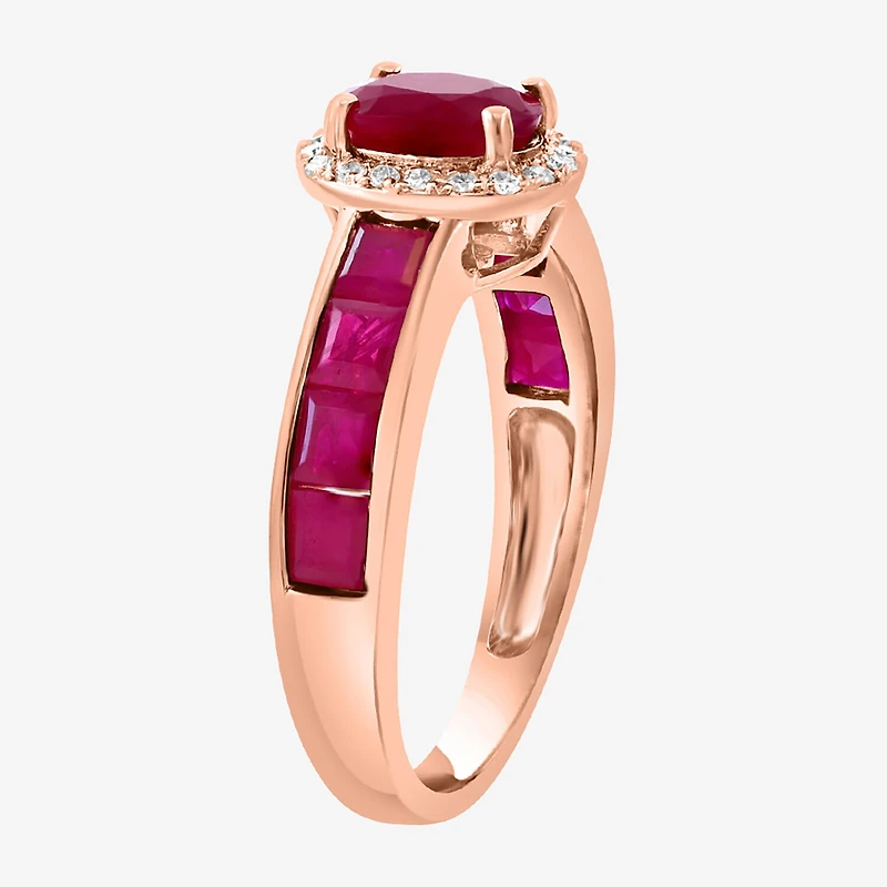 Effy Final Call Limited Quantities! Womens 1/10 CT. T.W. Genuine Red Ruby 14K Gold Oval Cocktail Ring
