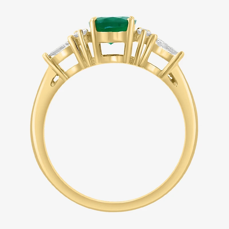 Effy Final Call Limited Quantities! Womens 1/6 CT. T.W. Genuine Green Emerald 14K Gold Oval Cocktail Ring