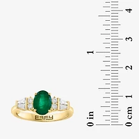 Effy Final Call Limited Quantities! Womens 1/6 CT. T.W. Genuine Green Emerald 14K Gold Oval Cocktail Ring