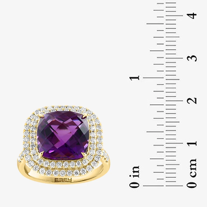 Effy Final Call Limited Quantities! Womens 3/4 CT. T.W. Genuine Purple Amethyst 14K Gold Cushion Cocktail Ring
