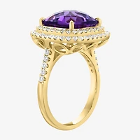 Effy Final Call Limited Quantities! Womens 3/4 CT. T.W. Genuine Purple Amethyst 14K Gold Cushion Cocktail Ring