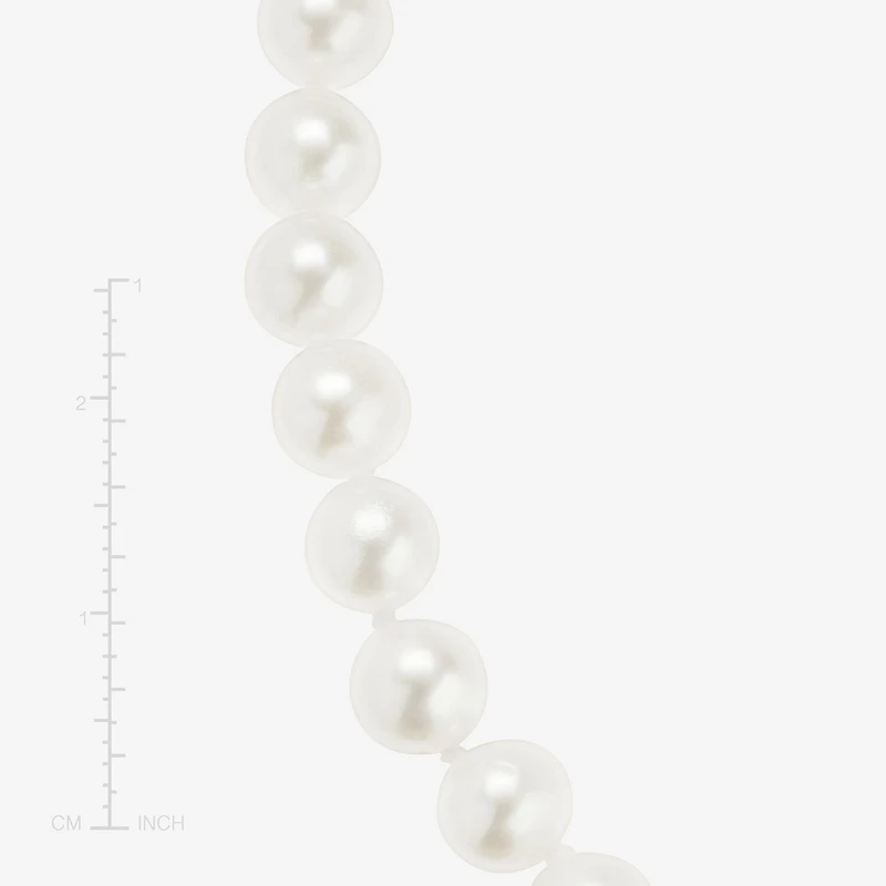 Womens White 10K Gold 18 Inch Strand Necklace