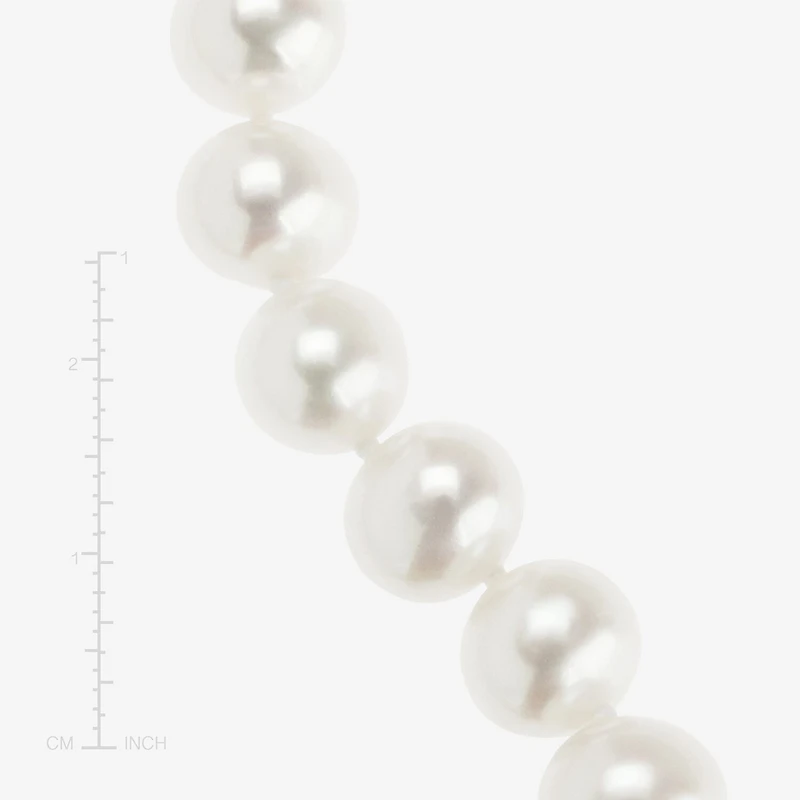 Womens White 10K Gold 18 Inch Strand Necklace