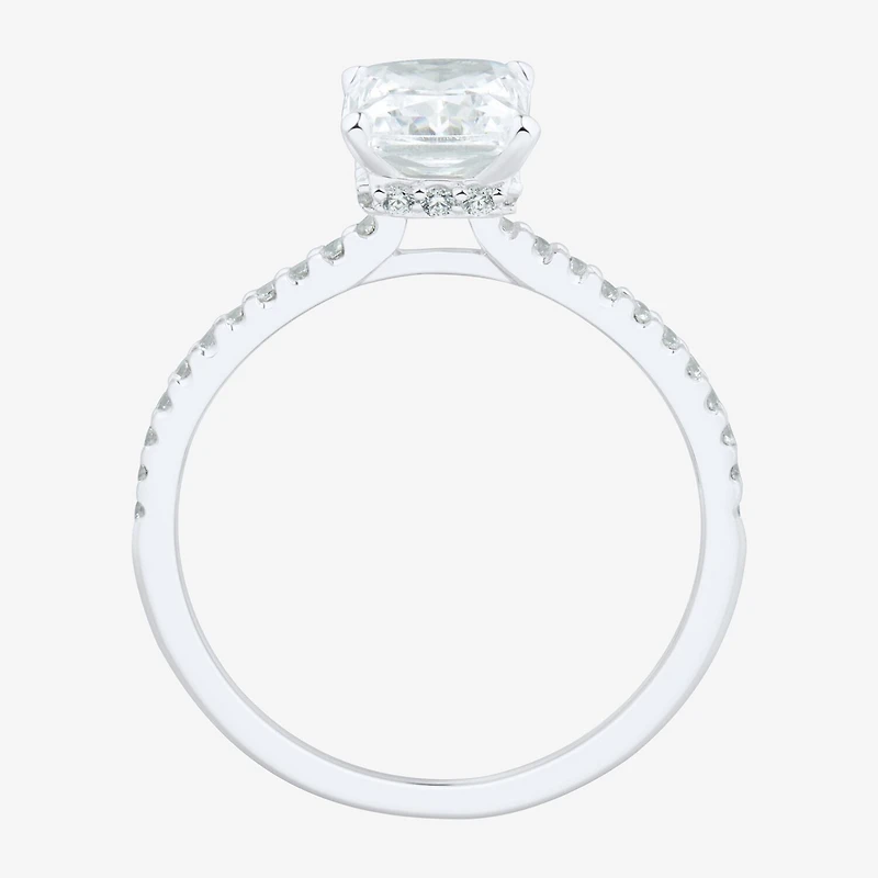 (H-I / Si1-Si2) Womens 1 3/4 CT. T.W. Lab Grown White Diamond 10K Gold Side Stone Engagement Ring