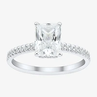 (H-I / Si1-Si2) Womens 1 3/4 CT. T.W. Lab Grown White Diamond 10K Gold Side Stone Engagement Ring