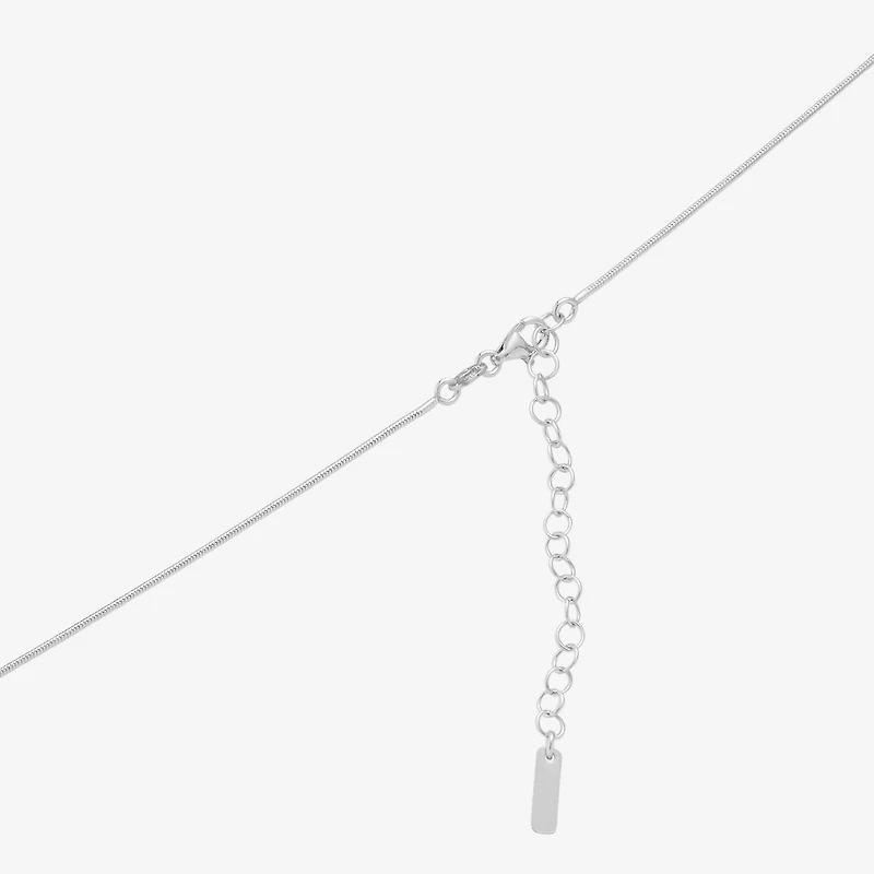 Womens Sterling Silver Circle Round 16 Inch Pendant Necklace