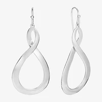Womens Sterling Silver Infinity Drop Earrings
