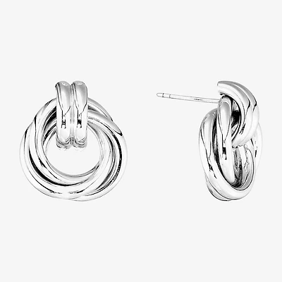 Sterling Silver 25.4mm Infinity Stud Earrings