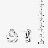 Sterling Silver 25.4mm Infinity Stud Earrings