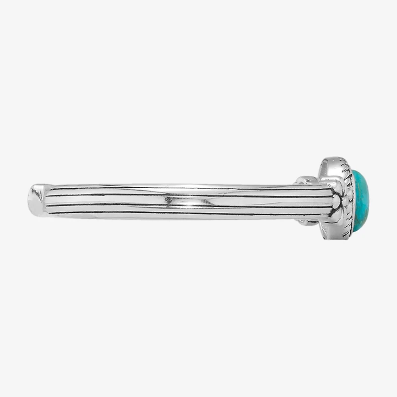 Womens Blue Turquoise Sterling Silver Cuff Bracelet