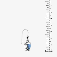 Bali Inspired Turtle Womens Blue Abalone Sterling Silver Drop Earrings