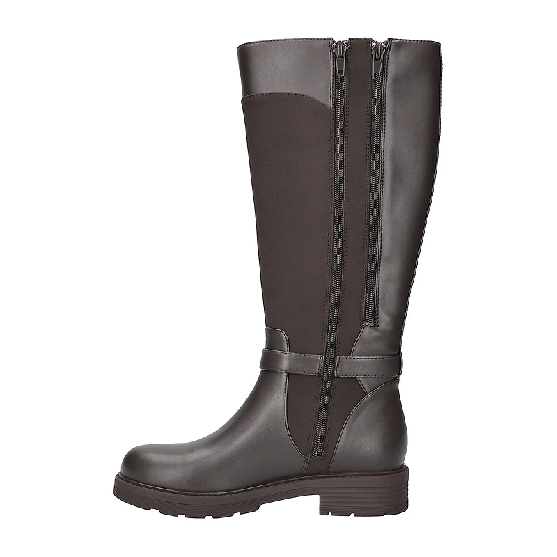 Easy Street Womens Erica Stacked Heel Riding Boots