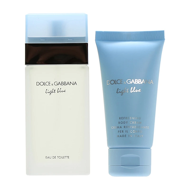 DOLCE&GABBANA Light Blue Ladies Eau De Toilette 1.7 Oz 2-Pc Gift Set ($126 Value) Perfume Set