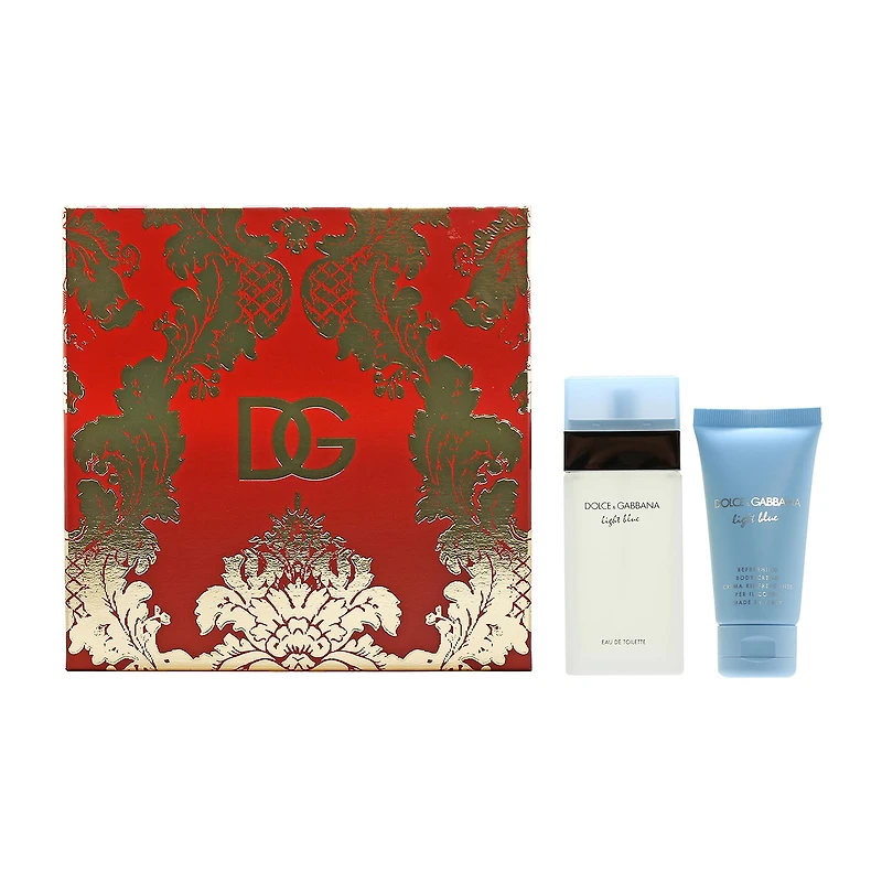 DOLCE&GABBANA Light Blue Ladies Eau De Toilette 1.7 Oz 2-Pc Gift Set ($126 Value) Perfume Set