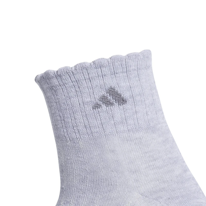 adidas Scallop Edge Womens Multi-Pack 3 Pair Quarter Ankle Socks