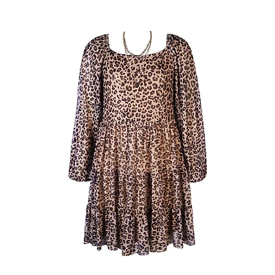 Lilt Little & Big Kid Girls Elbow Sleeve A-Line Dress