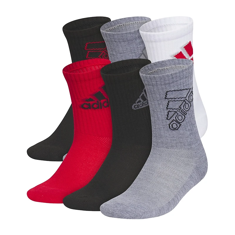 adidas Little & Big Kid Boys 6 Pair Crew Socks