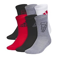 adidas Little & Big Kid Boys 6 Pair Crew Socks