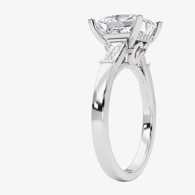 Grown Gorgeous (F, Vs2) Womens 3 3/4 CT. T.W. Lab White Diamond 14K Gold or Platinum Princess-cut Engagement Ring