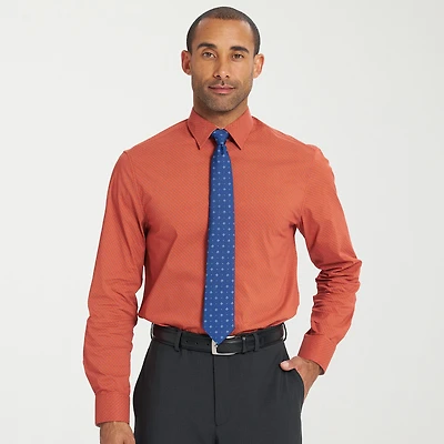 Nick Graham Mens Spread Collar Long Sleeve Shirt + Tie Set