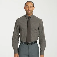 Nick Graham Mens Spread Collar Long Sleeve Shirt + Tie Set