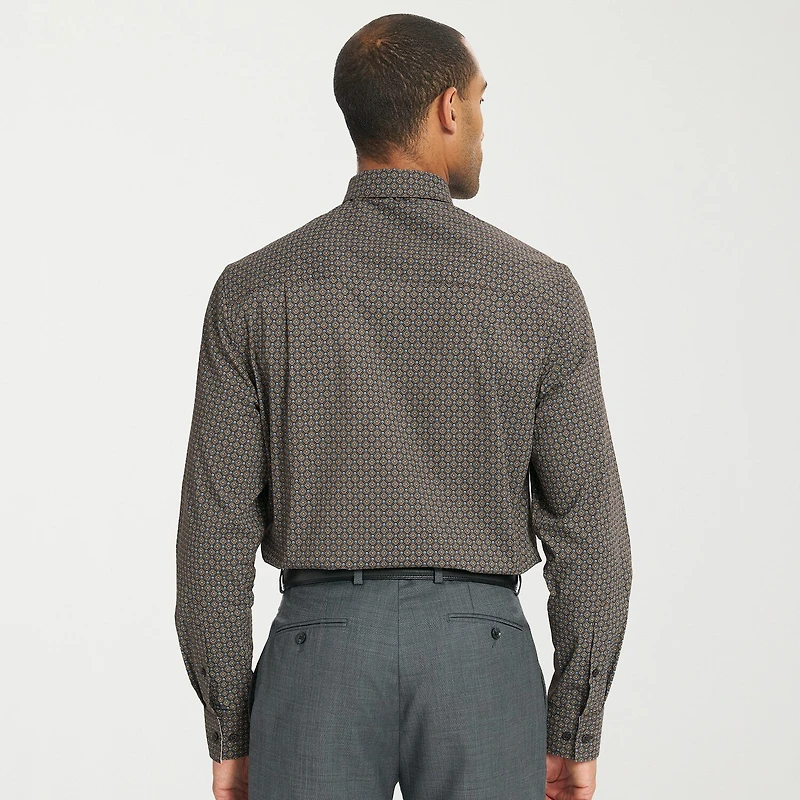 Nick Graham Mens Spread Collar Long Sleeve Shirt + Tie Set