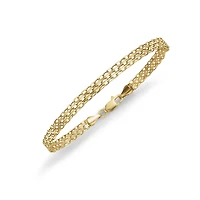 10K Gold 7.25 Inch Hollow Bismark Link Bracelet