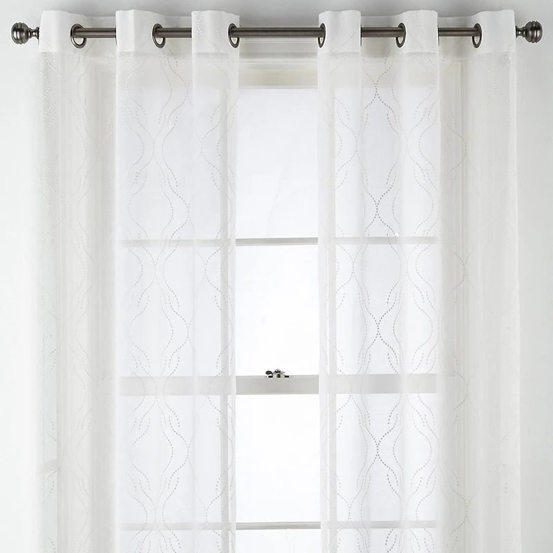 Regal Home Sterling Matte Grommet Top Sheer Curtain Panel