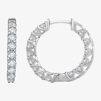 (H-I / Si1) Womens 3 CT. T.W. Lab Grown White Diamond 14K Gold 23mm Hoop Earrings